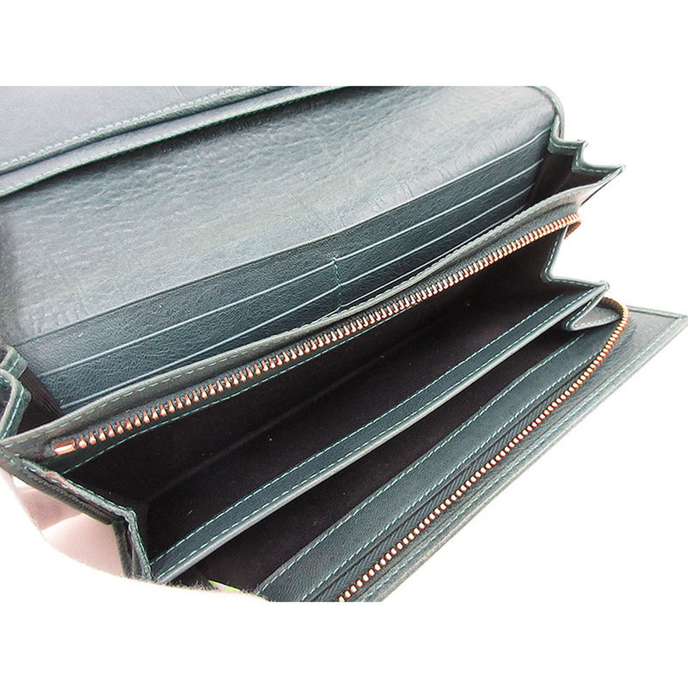 Balenciaga Conti Green Long Leather Giant Wallet - Picture 7 of 8